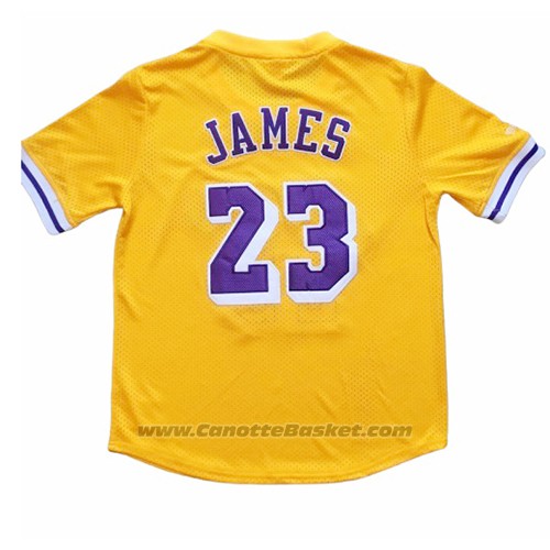 Maglia Manica Corta Los Angeles Lakers Lebron James Giallo